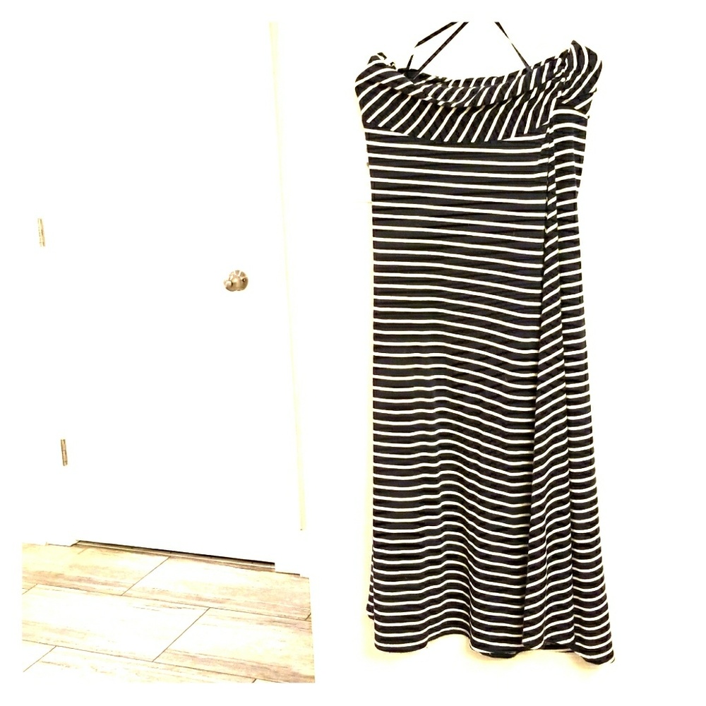 Navy and white Maxi Skirt